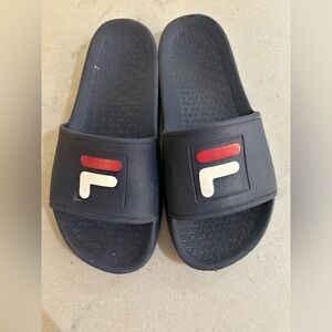 Fila Navy Slide Sandals kids size 1-2Y